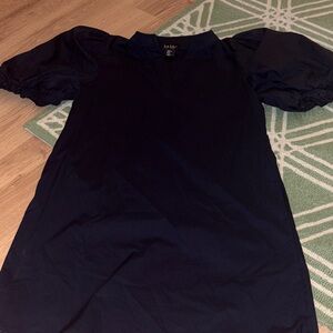 Nicole Miller Navy Puff Sleeve Dress